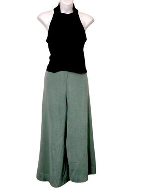 Urban Rebel Mock T Sleeveless Top NWT Green Knit Wide Leg Cropped Palazzo Pants